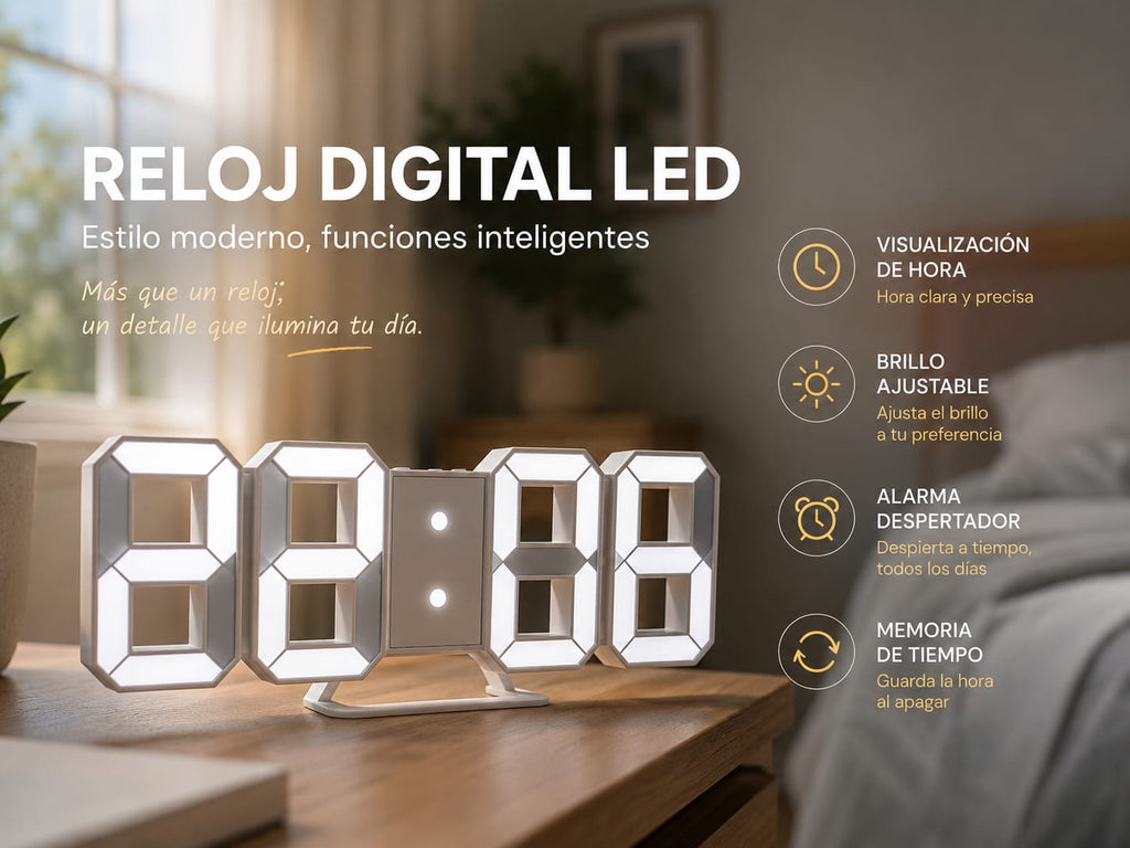 Reloj Digital LED 3D